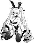  1girl azur_lane azur_lane:_slow_ahead breasts cleavage drill_hair greyscale highres hori_(hori_no_su) large_breasts long_hair monochrome official_art twintails white_background 