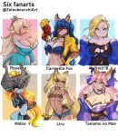  2020 android_18 animal_humanoid anthro black_clothing black_topwear blonde_hair blue_hair bottomwear breasts canid canid_humanoid canine canine_humanoid carmelita_fox caster_tamamo-no-mae clothed clothing crown dragon_ball dress ear_piercing fate_(series) female fox fox_humanoid gun hair hair_over_eye hi_res holding_gun holding_object holding_wand holding_weapon human humanoid jacket liru long_hair looking_at_viewer mammal mammal_humanoid mario_bros meme midna midriff multiple_images navel nintendo one_eye_obstructed piercing pink_hair ranged_weapon renkin_3-kyuu_magical?_pokahn rosalina_(mario) shorts six_fanarts_challenge sly_cooper_(series) sony_corporation sony_interactive_entertainment sucker_punch_productions super_mario_galaxy the_legend_of_zelda tongue tongue_out topwear torn_clothing twilight_princess video_games wand weapon zetsuboucchi 