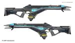  absurdres apex_legends assault_rifle asterozoa gun highres multiple_views no_humans r-301_carbine redesign rifle science_fiction weapon weapon_focus weapon_name white_background 