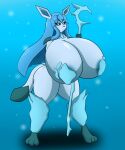  absurd_res anthro big_breasts big_butt breasts butt eeveelution female glaceon hair hi_res huge_breasts hyper hyper_breasts long_hair magic_user nintendo pok&eacute;mon pok&eacute;mon_(species) solo staff thick_thighs ultrazeta120 video_games 