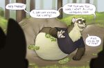  2022 anthro belly big_belly digestion domestic_ferret fluffy lagomorph leporid male mammal muffin_(themuffinly) mustela mustelid musteline rabbit slightly_chubby stuck themuffinly true_musteline vore weight_gain 