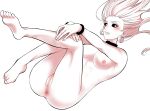  1girl anus barefoot blush earrings forehead highres jewelry jujutsu_kaisen mannma17 nude pussy simple_background uro_takako white_background 