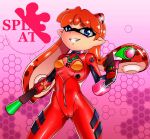  asuka_langley_soryu bodysuit camel_toe cephalopod chacrawarrior clothing cosplay female grin gun hi_res holding_gun holding_object holding_weapon humanoid humanoid_pointy_ears inkling marine mollusk neon_genesis_evangelion nintendo pseudo_hair ranged_weapon skinsuit smile solo splatoon tentacle_hair tentacles tight_clothing video_games weapon 