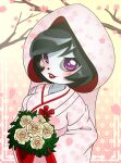  anthro asian_clothing blush bouquet chacrawarrior cherry_blossom clothing dress east_asian_clothing female freedom_planet giant_panda grin hi_res japanese_clothing kimono looking_at_viewer mammal neera_li plant smile solo ursid video_games wedding_dress 