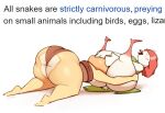  anthro avian beak bent_over big_butt bird blush bottomless butt clothed clothing columbid cunnilingus dove duo english_text female female/female hair hand_on_head hand_on_leg hand_on_thigh huge_butt huge_thighs interspecies kkoart kneeling on_ground open_beak open_mouth oral paz_(kkoart) red_hair reptile scalie sex sitting snake text thick_thighs vaginal white_body yellow_body 