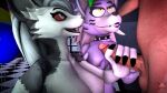  2022 3d_(artwork) animatronic anthro bodily_fluids breasts canid canid_demon canine canis demon digital_media_(artwork) erection female five_nights_at_freddy&#039;s five_nights_at_freddy&#039;s:_security_breach foxibiki fur genitals group helluva_boss hi_res human humanoid loona_(helluva_boss) machine male male/female mammal nipples open_mouth penis robot roxanne_wolf_(fnaf) scottgames sex video_games wolf 