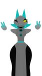  3d_(artwork) 9:16 alpha_channel android animal_humanoid anthro blender_(software) blue_fingers blue_hair breasts clothed clothing deltarune digital_media_(artwork) domestic_cat dress dress_shirt felid feline felis female fully_clothed gesture hair hi_res huge_thighs humanoid looking_at_viewer machine mammal mammal_humanoid one_eye_closed robot shirt simple_background simple_eyes simple_face smile smiling_at_viewer solo solo_focus someguymaybeprobably tasque_manager thick_thighs topwear undertale_(series) v_sign video_games voidwillow wink winking_at_viewer yellow_eyes 