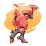  1:1 2019 accessory anthro big_breasts big_butt bigdad bracelet breasts butt clothing dragon fangs female furgonomics huge_butt hybrid jewelry kobold looking_at_viewer panties red_body red_skin ring shirt simple_background solo tail_accessory tail_jewelry tail_ring tank_top thick_thighs topwear underwear white_background wide_hips yellow_background yellow_sclera zeni_the_drabold 