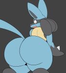  all_fours ambiguous_gender anthro arthurclaws big_butt butt butt_focus canid canine canis domestic_dog hi_res jackal lucario mammal nintendo pok&eacute;mon pok&eacute;mon_(species) shocked_expression solo solo_focus thick_thighs video_games wide_hips 