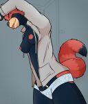  ailurid anthro breasts clothed clothing colrblnd female hand_in_panties hand_in_underwear hi_res lexi_(character) mammal masturbation panties partially_clothed public red_panda solo tongue tongue_out underwear 
