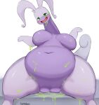  2022 2_fingers antennae_(anatomy) anthro bedroom_eyes belly big_breasts blush breasts curled_tail dragon dripping featureless_breasts female fingers front_view genitals goodra green_eyes half-closed_eyes hi_res huge_breasts kuatabami long_neck looking_at_viewer narrowed_eyes navel nintendo nude obese obese_anthro obese_female open_mouth open_smile overweight overweight_anthro overweight_female plump_labia pok&eacute;mon pok&eacute;mon_(species) portrait purple_body pussy seductive sitting slime smile solo spread_legs spreading thick_thighs three-quarter_portrait tongue video_games wide_hips 