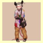  absurd_res ambiguous_gender anthro blush clothed clothing didelphid digital_media_(artwork) efryol fur hair hi_res mammal marsupial shy simple_background smile solo 