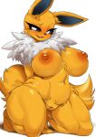  2022 absurd_res anthro anthrofied areola ashraely bedroom_eyes belly_tuft big_breasts black_nose blue_sclera blush bodily_fluids breasts chest_tuft cleft_of_venus curvy_figure digital_media_(artwork) eeveelution eyebrows eyelashes facial_tuft feet female fluffy fluffy_tail fur genital_fluids genitals hand_behind_back head_tuft hi_res hip_tuft huge_breasts inner_ear_fluff jolteon kneeling looking_at_viewer multicolored_body multicolored_fur narrowed_eyes navel neck_tuft nintendo nipples nude open_mouth open_smile orange_areola orange_nipples pok&eacute;mon pok&eacute;mon_(species) pok&eacute;morph pussy raised_eyebrow seductive shadow simple_background smile solo tail_tuft teeth text thick_thighs toes tuft video_games voluptuous white_background white_body white_eyes white_fur wide_hips yellow_body yellow_fur 