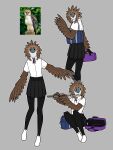  absurd_res accipitrid accipitriform animal_humanoid anthro avian avian_humanoid bird bottomwear clothing eagle feathered_wings feathers female flute hi_res humanoid jeffman24 kemono legwear musical_instrument pantyhose philippine_eagle school_uniform skirt solo uniform wind_instrument wings woodwind_instrument 