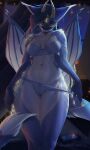  2022 absurd_res anthro breasts clothed clothing cozydivan detailed digital_media_(artwork) dragon fan_character female fur hair hi_res horn looking_at_viewer mammal shaded smile solo wings 
