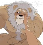  anthro clay_calloway_(sing) erection felid first_person_view genitals hand_on_cheek hyaku_(artist) illumination_entertainment lion looking_at_viewer male mammal mature_male muscular muscular_male nude pantherine penis sing_(movie) smile solo 
