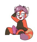  ailurid anthro artist_pinkghost bulge character_rustypawz clothing hi_res intersex intersex/male male mammal nonbinary_(lore) red_panda telegram_sticker telegram_stickers underwear 