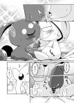  bed bodily_fluids comic duo female female/female feral furniture genital_fluids genitals hand_holding hand_on_pussy hi_res legendary_pok&eacute;mon manaphy monochrome nettsuu nintendo on_bed pok&eacute;mon pok&eacute;mon_(species) pussy pussy_juice rubbing sitting sitting_on_bed uxie video_games 