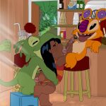  absurd_res alien anal anal_penetration clothing disney fellatio female group hi_res human lilo_and_stitch lilo_pelekai male male/female mammal oral penetration penile pokachu_(artist) sex swimwear young 