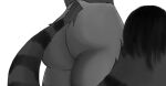  a2p_s2k anthro big_butt bottomwear butt clothed clothing domestic_cat felid feline felis female female/female focused hi_res mammal pants partially_clothed sketch solo yoga_pants 