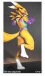  absurd_res bandai_namco clothed clothing digimon digimon_(species) female hi_res jogging nocturnalfuzz renamon solo 