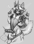  anthro arctic_wolf balls big_penis black_and_white blush blush_lines bodily_fluids canid canine canis choker clothing crop_top crop_top_overhang curved_horn dripping ear_piercing ear_ring erection facial_piercing fluffy fluffy_tail genital_fluids genitals horn huge_penis humanoid_genitalia humanoid_penis inner_ear_fluff jewelry jimnsei jimnsei_(character) lip_piercing male mammal monochrome necklace nipple_piercing nipples penis piercing precum precum_drip precum_string shirt simple_background snakebite_piercing sweat sweatdrop topwear trans_(lore) trans_man_(lore) tuft wide_eyed wolf 