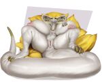  absurd_res anthro anus big_breasts breasts female genitals goldmikun hi_res lying nipples nude pussy reptile scalie smile snake solo white_body 