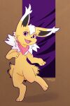  2019 3_fingers 3_toes anthro biped black_body black_fur black_nose eeveelution fangs feet female fingers fur hi_res jolteon looking_at_viewer nintendo open_mouth pok&eacute;mon pok&eacute;mon_(species) purple_eyes raokurai scarf simple_background solo sylvia_(jolteon) teeth toes tongue video_games white_body white_fur yellow_body yellow_fur 