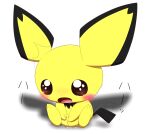  big_ears big_eyes black_body black_fur blush bodily_fluids dipstick_ears female feral fur genital_fluids genitals hi_res japanese_text mammal minami_(artist) multicolored_ears nintendo open_mouth pichu pok&eacute;mon pok&eacute;mon_(species) pussy pussy_juice rodent simple_background solo tears text video_games white_background yellow_body yellow_fur 