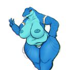  absurd_res amphibian anthro big_breasts big_butt bottomwear breasts butt clothed clothing costume digital_media_(artwork) female frog goopyarts hi_res huge_breasts looking_at_viewer nude overweight overweight_anthro overweight_female remi_(goopyarts) simple_background slightly_chubby smile solo thick_thighs topless wide_hips 