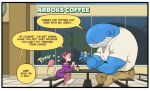  anthro beverage blush clothed clothing coffee dialogue duo english_text female larger_male male male/female nintendo phone pok&eacute;mon pok&eacute;mon_(species) sirartwork size_difference skitty smaller_female text tinder_skitty tinder_wailord video_games wailord 
