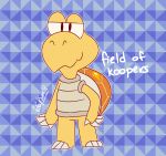  2022 4_fingers absurd_res ambiguous_gender anthro aroohwahoou claws dated fingers hi_res koopa koopa_troopa mario_bros nintendo orange_shell scalie shell solo text video_games yellow_body yellow_shell yellow_skin 