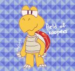 2022 4_fingers absurd_res ambiguous_gender anthro aroohwahoou claws dated fingers hi_res koopa koopa_troopa mario_bros nintendo red_shell scalie shell solo text video_games yellow_body yellow_skin 