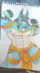  anthro anubis canid canine deity egyptian egyptian_mythology hi_res kuraistars lucario male male/male mammal middle_eastern_mythology muscular mythology nintendo pok&eacute;mon pok&eacute;mon_(species) solo video_games 