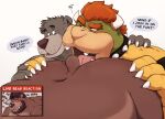  &lt;3 2022 anal anthro anthro_on_anthro atwistedfool baloo beard bodily_fluids bowser bracelet butt butt_grab claws collar crossover cutaway dialogue disney english_text eyebrows facial_hair facial_piercing fur group group_sex hair hand_on_butt hi_res horn jewelry koopa licking male male/male mammal mario_bros narrowed_eyes nintendo nose_piercing nose_ring nude open_mouth oral piercing profanity rimming scalie sex simple_background smile spiked_bracelet spiked_collar spikes sweat talespin teeth text threesome tongue tongue_out trio tuft ursid video_games white_background 