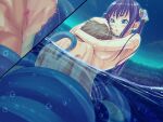  1boy 1girl bare_shoulders breast_press breasts bubble bubuzuke censored earrings erection faceless faceless_male femdom floating from_above game_cg green_eyes hands_on_another&#039;s_head hetero jewelry lamia lamia_hygieia long_hair mamonomusume_to_no_seikatsu_~ramia_no_baai~ monster_girl mosaic_censoring night outdoors partially_submerged purple_hair sky snake_bondage star_(sky) starry_sky water 