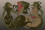  2022 anthro areola breasts digital_media_(artwork) genitals gynomorph intersex kodashi legless nipples non-mammal_breasts open_mouth penis reptile scalie snake solo teeth tongue 