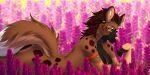  anthro black_body black_fur breasts brown_body brown_fur brown_hair canid canine detailed_background female fluffy fluffy_tail fur hair lying mammal mrrrn multicolored_body multicolored_fur smile solo 