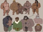  &lt;3 anthro arm_around_shoulders balls beard black_body black_fur blush bottomwear braided_hair braided_ponytail brown_body brown_fur brown_hair bulge clothing erection eyewear facial_hair fur genitals glasses group hair hi_res human human_on_anthro humanoid interspecies kissing larger_anthro larger_male long_hair male male/male mammal musclegut muscular muscular_anthro muscular_male nipples nude orc pants pecs penis ponytail pubes pure_command romantic size_difference smaller_human smaller_male stubble suina tusks white_hair 