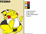  4:3 anthro big_butt blastoiseanimator bulge butt english_text hi_res huge_butt jewelry looking_at_viewer male model_sheet necklace nintendo one_eye_closed pedro_(blastoiseanimator) pikachu pok&eacute;mon pok&eacute;mon_(species) short_stack solo text thick_thighs twerking video_games wink winking_at_viewer yellow_body 