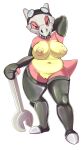  belt big_breasts breasts clothing collar cubone dominant dominant_female eyewear female genitals gloves goggles handwear hi_res infycharmander_(character) latex_gloves latex_stockings nintendo nipples pok&eacute;mon pok&eacute;mon_(species) pussy rubber_stockings solo thick_thighs video_games zody300 
