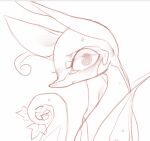  1:1 ambiguous_gender azre blush bodily_fluids frown hi_res leaf_tail looking_at_viewer nintendo pok&eacute;mon pok&eacute;mon_(species) pseudo_clothing serperior simple_background sketch solo spiral_eyes sweat video_games white_background 