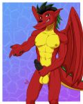  abs absurd_res american_dragon:_jake_long anthro ball biceps dgemporium disney dragon genitals hi_res jake_long male muscular muscular_male nude pecs penis solo tail wings 