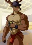  abs anthro bambi_(film) biceps bulge cervid clothed clothing disney hi_res kappax male mammal muscular muscular_male pecs solo the_great_prince_of_the_forest topless 