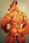  anthro back_muscles biceps big_muscles bleakcat canid canine disney fox male mammal muscular muscular_male nick_wilde nude solo zootopia 
