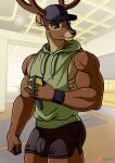  anthro bambi_(film) biceps bulge cervid disney hi_res kappax male mammal muscular muscular_male sleeveless_hoodie solo the_great_prince_of_the_forest 