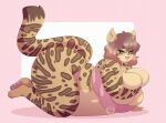  anthro big_breasts breasts butt clothing felid feline female leopard looking_at_viewer lunarclaws mammal overweight pantherine smile solo thick_thighs underwear 