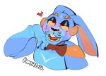  &lt;3 android anthro black_nose blue_ears blush bow_tie brown_eyes digital_media_(artwork) famir_(artist) glistening glistening_eyes half-closed_eyes lagomorph leporid long_ears machine male mammal narrowed_eyes open_mouth orange_inner_ear rabbit red_bow_tie red_tongue robot simple_background solo teeth tongue white_background yellow_sclera 