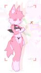  anthro breasts female fur hi_res looking_at_viewer multicolored_body multicolored_fur pink_body pink_fur rolo_stuff small_breasts solo two_tone_body two_tone_fur 