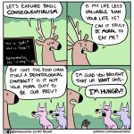  ac_stuart ambiguous_gender antlers awoo_(ac_stuart) black_nose broken_english canid canine canis cervid chalkboard comic dialogue doug_(ac_stuart) english_text eyebrows eyes_closed fangs feral fur group grumpy horn kevin_(ac_stuart) mammal open_mouth pink_body pink_fur pink_wolf_(ac_stuart) sitting speech_bubble tan_body tan_fur teeth text trio wolf 